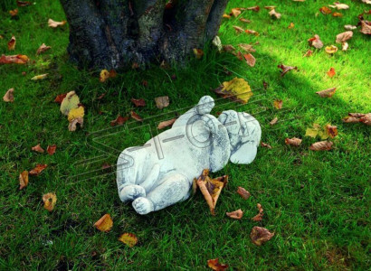 Décoration de jardin Chien Patio Figurines en Pierre Statue blanche décorative